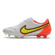 Nike Tiempo Legend 9 Elite Terrain sec Chaussures Blanc Volt Carmin