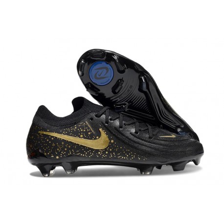 Nike Phantom Luna 2 Elite FG Crampons Noir Or Monnaie Métallique