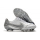 Nike Tiempo Legend 9 Elite Terrain sec Chaussures de Foot Blanc Gris