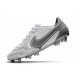 Nike Tiempo Legend 9 Elite Terrain sec Chaussures de Foot Blanc Gris