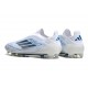 Adidas F50 Elite Laceless FG Blanc Bleu