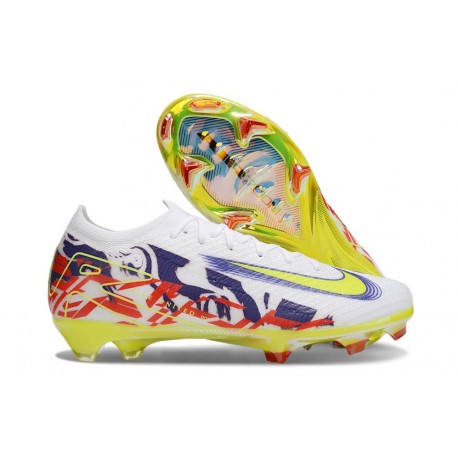 Nike Air Zoom Mercurial Vapor 16 Elite FG Blanc Jaune Violet Rouge