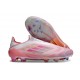 Adidas F50 Elite Laceless FG Rose Blanc