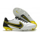 Nike Tiempo Legend 9 Elite Terrain sec Chaussures de Foot Blanc Gris Foncé Noir Jaune Strike