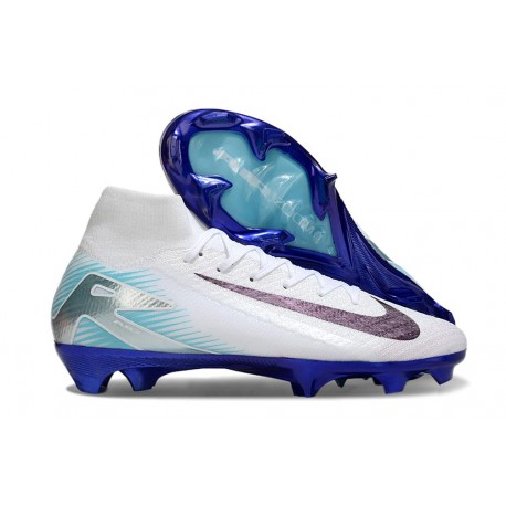 Nike Zoom Mercurial Superfly 10 Elite FG Blanc Noir Bleu