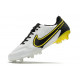 Nike Tiempo Legend 9 Elite Terrain sec Chaussures de Foot Blanc Gris Foncé Noir Jaune Strike