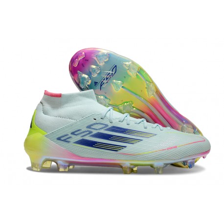 adidas F50 Elite Mid FG Crampon Stellar Icon - Bleu Jaune