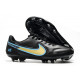 Nike Tiempo Legend 9 Elite Terrain sec Chaussures de Foot Noir Bleu Or