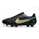 Nike Tiempo Legend 9 Elite Terrain sec Chaussures de Foot Noir Bleu Or