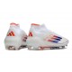 adidas F50 Elite Mid FG Crampon Advancement - Blanc Rouge Bleu