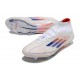 adidas F50 Elite Mid FG Crampon Advancement - Blanc Rouge Bleu