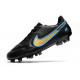 Nike Tiempo Legend 9 Elite Terrain sec Chaussures de Foot Noir Bleu Or
