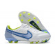 Nike Tiempo Legend 9 Elite Terrain sec Chaussures de Foot Blanc Bleu
