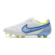 Nike Tiempo Legend 9 Elite Terrain sec Chaussures de Foot Blanc Bleu