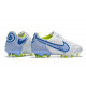 Nike Tiempo Legend 9 Elite Terrain sec Chaussures de Foot Blanc Bleu