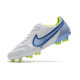 Nike Tiempo Legend 9 Elite Terrain sec Chaussures de Foot Blanc Bleu