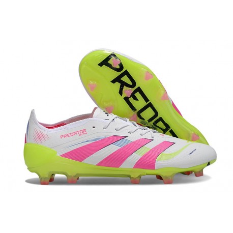 Nouvelle adidas Predator Elite FG Blanc Rose Lucide Citron Lucide