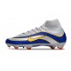 Nike Zoom Mercurial Superfly 10 Elite FG Neuf Argent Bleu Jaune