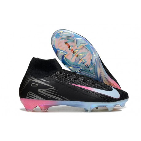 Chaussures Nike Mercurial Superfly X Elite FG Noir Bleu Rose