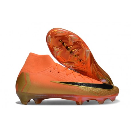 Chaussures Nike Mercurial Superfly X Elite FG Orange Noir Or