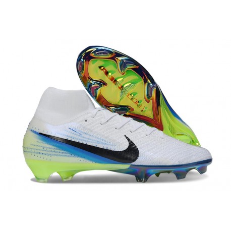 Chaussures Nike Mercurial Superfly X Elite FG Blanc Noir Bleu