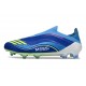 Chaussure Adidas F50 Elite Sans Lacets FG Equipe Bleu Royal Jaune Solaire Bleu Semi Eclatant