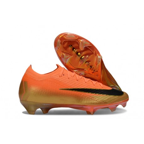 Chaussure Nike Mercurial Vapor 16 Elite FG Orange Or Noir