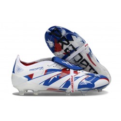 Adidas Predator Elite Fold-over Tongue FG Blanc Bleu Rouge