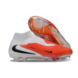 Nike Crampons Phantom 6 Elite High FG Rouge Blanc Noir