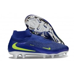 Nike Crampons Phantom 6 Elite High FG Bleu Volt