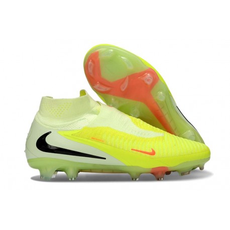 Nike Crampons Phantom 6 Elite High FG Vert Jaune
