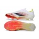 Chaussure Adidas F50 Elite Sans Lacets FG Blanc Rouge Jaune