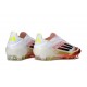 Chaussure Adidas F50 Elite Sans Lacets FG Blanc Rouge Jaune