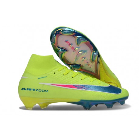Chaussures Nike Mercurial Superfly X Elite FG Limalight Voltio Bleu