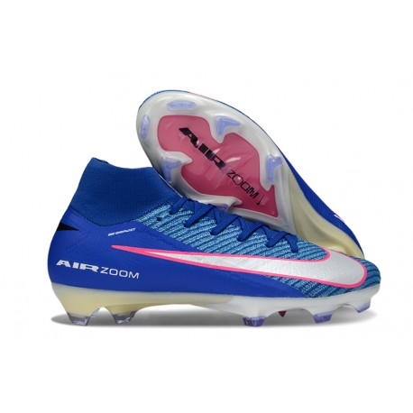 Chaussures Nike Mercurial Superfly X Elite FG Bleu Blanc