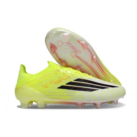 Chaussures adidas F50 Elite FG Team Jaune Solaire Noir Rouge Lucide