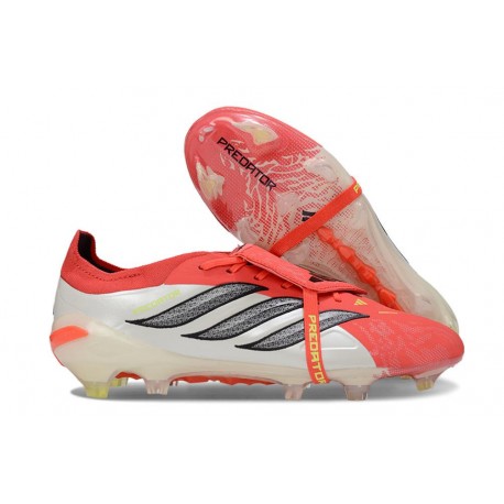 Crampon Adidas Predator 26 Elite FT FG Rouge Lucide Noir Blanc Ftwr