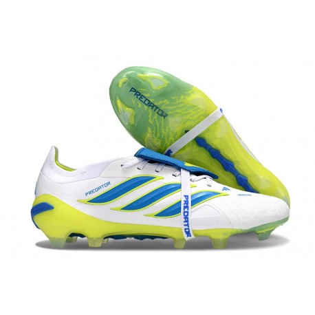 Crampon Adidas Predator 26 Elite FT FG Blanc Bleu Jaune