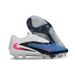 Chaussures Nike Phantom 6 Elite Low FG Bleu Rapide Rose Explosif Blanc