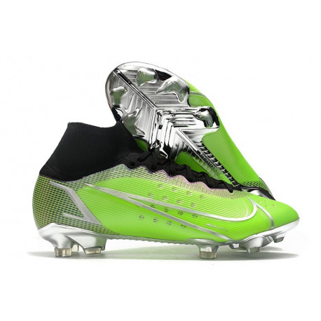 Chaussures Nike Mercurial Superfly 8 Élite FG Vert Argent Noir