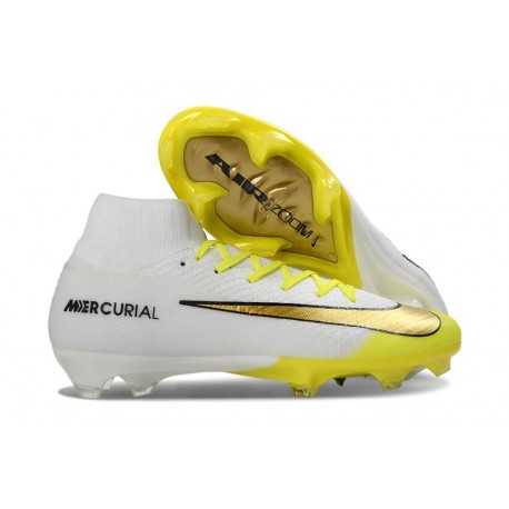 Nike Air Zoom Mercurial Superfly 10 Elite FG Blanc Jaune Or
