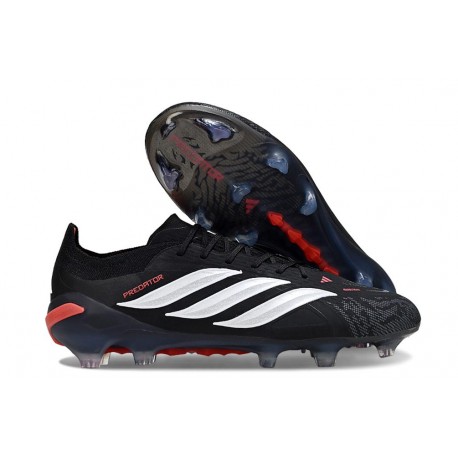 Adidas Predator 26 Elite FG Nouvelles Noir Blanc Rouge