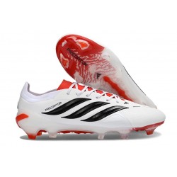 Adidas Predator 26 Elite FG Nouvelles Blanc Noir Rouge