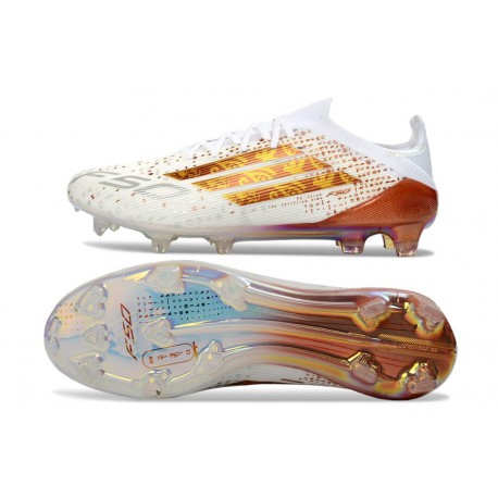 Crampons de Football adidas F50 Elite FG Blanc Or