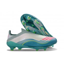 adidas F50+ LL Elite FG X Messi Blanc Ftwr Rose Lucide Flash Aqua