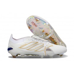 Crampon Adidas Predator 26 Elite FT FG Blanc Or