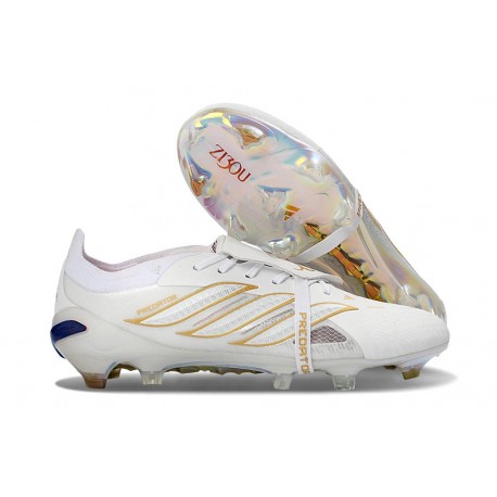 Crampon Adidas Predator 26 Elite FT FG Blanc Or