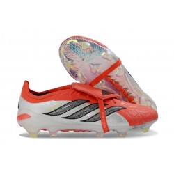 Crampon Adidas Predator 26 Elite FT FG Rouge Lucide Noir Blanc Ftwr