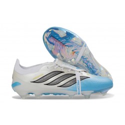 Crampon Adidas Predator 26 Elite FT FG Blanc Bleu Noir