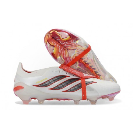 Crampon Adidas Predator 26 Elite FT FG Blanc Rouge Noir